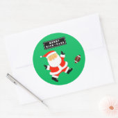 Football kerstfeestdag ronde sticker (Envelop)