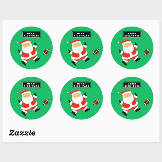 Football kerstfeestdag ronde sticker (Vel)