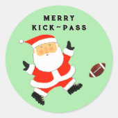 Football kerstfeestdag ronde sticker (Voorkant)