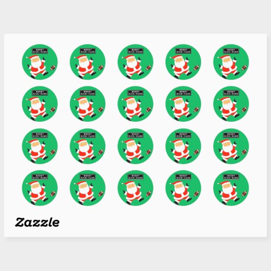 Football kerstfeestdag ronde sticker (Vel)