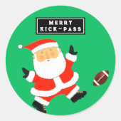 Football kerstfeestdag ronde sticker (Voorkant)