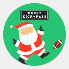 Football kerstfeestdag ronde sticker