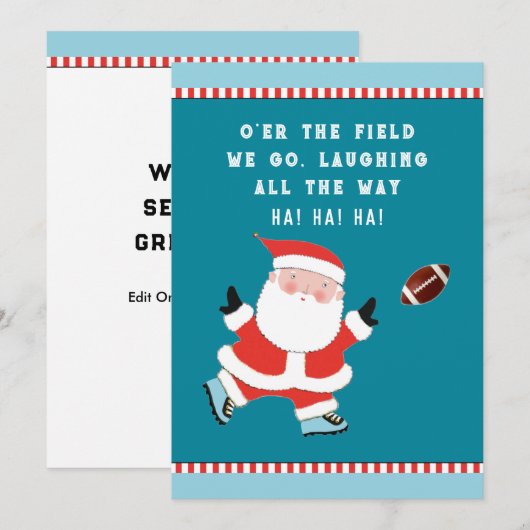 Football kerstfeestkaarten feestdagenkaart (Voorkant / Achterkant)