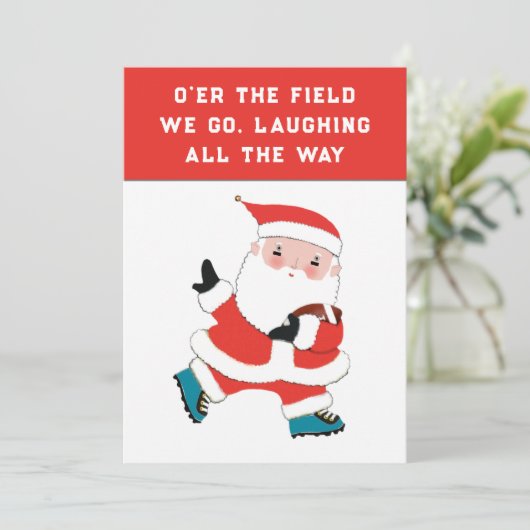 Football kerstfeestkaarten feestdagenkaart (Staand voorkant)