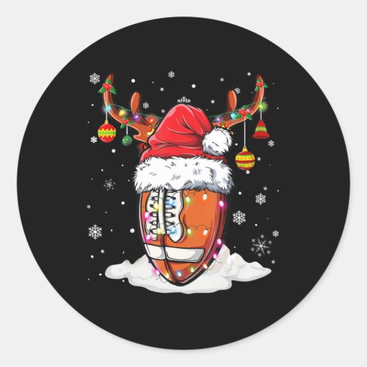 Football kerstlampjes met kerstlampje ronde sticker (Voorkant)