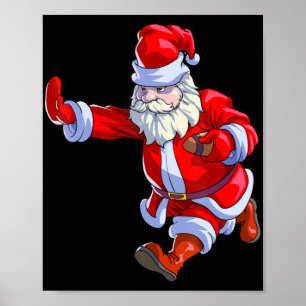 Football kerstMannen Kinder jongens Football Santa Poster