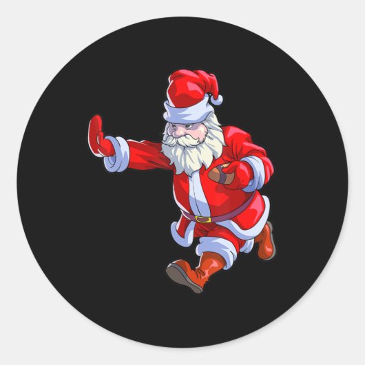 Football kerstMannen Kinder jongens Football Santa Ronde Sticker (Voorkant)