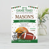 Football Kick Off Verjaardagsuitnodiging Kaart (Staand voorkant)