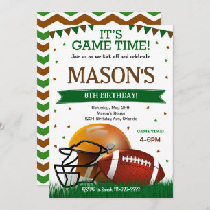 Football Kick Off Verjaardagsuitnodiging Kaart