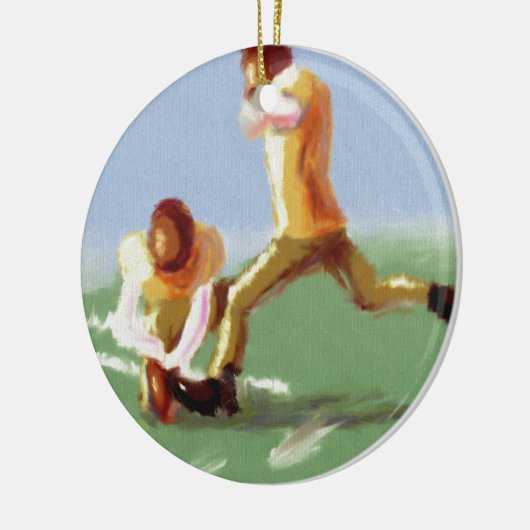 Football Kicker Art Keramisch Ornament (Links)