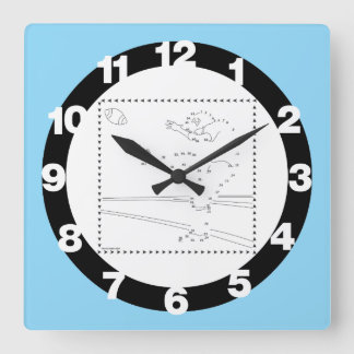 Football Kicker Sluit de Stippen aan Vierkante Klok