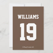 FOOTBALL KICKOFF KOPPELS BABY SHOWER KAART (Achterkant)