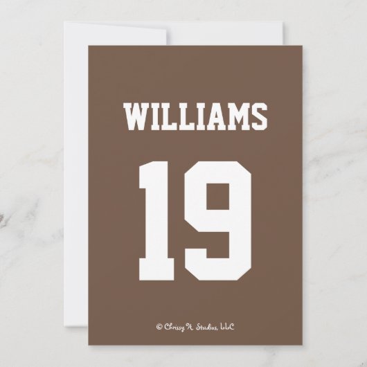 FOOTBALL KICKOFF KOPPELS BABY SHOWER KAART (Achterkant)