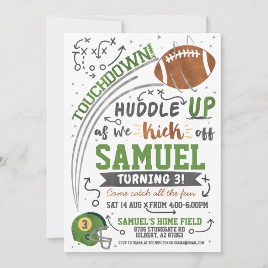Football Kids Verjaardagsuitnodiging Kaart (Voorkant)