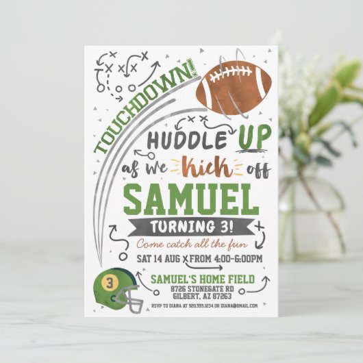 Football Kids Verjaardagsuitnodiging Kaart (Staand voorkant)