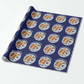 Football Kind Gepersonaliseerd Jongen Blauw Fijne  Cadeaupapier (Uitgerold)