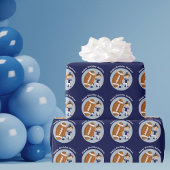 Football Kind Gepersonaliseerd Jongen Blauw Fijne  Cadeaupapier