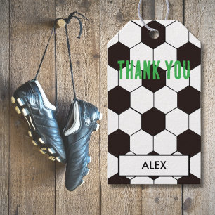 Football Kinder Voetbal Verjaardagspatroon Dank U Cadeaulabel