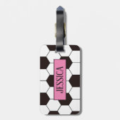 Football Kinder Voetbalpatroon Voetballer Verjaard Bagagelabel (Achterkant verticaal)