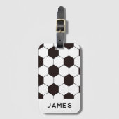 Football Kinder Voetbalpatroon Voetballer Verjaard Bagagelabel (Voorkant (verticaal))