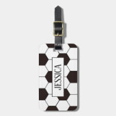 Football Kinder Voetbalpatroon Voetballer Verjaard Bagagelabel (Voorkant verticaal)