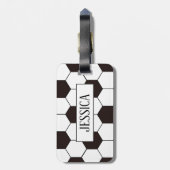 Football Kinder Voetbalpatroon Voetballer Verjaard Bagagelabel (Achterkant verticaal)