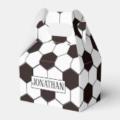 Football Kinder Voetbalpatroon Voetballer Verjaard Bedankdoosjes (Voorkant Zijde)