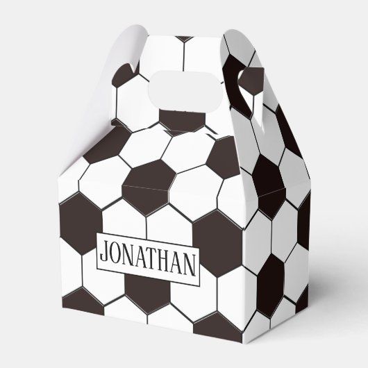 Football Kinder Voetbalpatroon Voetballer Verjaard Bedankdoosjes (Voorkant Zijde)