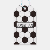 Football Kinder Voetbalpatroon Voetballer Verjaard Cadeaulabel (Achterkant)