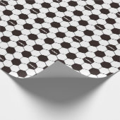 Football Kinder Voetbalpatroon Voetballer Verjaard Cadeaupapier (Hoek)