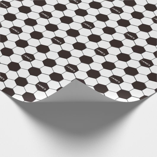 Football Kinder Voetbalpatroon Voetballer Verjaard Cadeaupapier (Hoek)