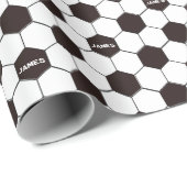 Football Kinder Voetbalpatroon Voetballer Verjaard Cadeaupapier (Rol Hoek)