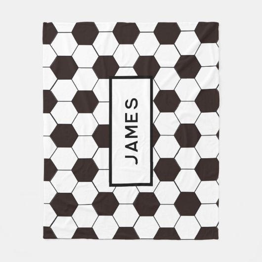 Football Kinder Voetbalpatroon Voetballer Verjaard Fleece Deken (Voorkant)