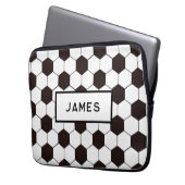 Football Kinder Voetbalpatroon Voetballer Verjaard Laptop Sleeve (Voorkant Links)