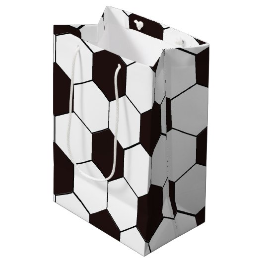 Football Kinder Voetbalpatroon Voetballer Verjaard Medium Cadeauzakje (Voorkant Gekanteld)