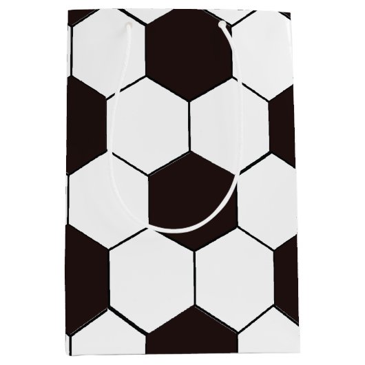 Football Kinder Voetbalpatroon Voetballer Verjaard Medium Cadeauzakje (Voorkant)