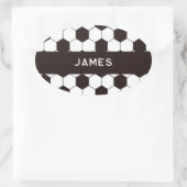 Football Kinder Voetbalpatroon Voetballer Verjaard Ovale Sticker (Tas)