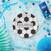 Football Kinder Voetbalpatroon Voetballer Verjaard Papieren Bordje (Feest)