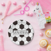 Football Kinder Voetbalpatroon Voetballer Verjaard Papieren Bordje (Feest)