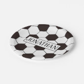 Football Kinder Voetbalpatroon Voetballer Verjaard Papieren Bordje (Gekanteld)