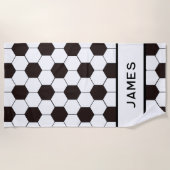 Football Kinder Voetbalpatroon Voetballer Verjaard Strandlaken (Voorkant)