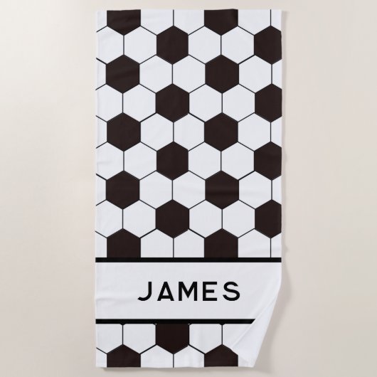 Football Kinder Voetbalpatroon Voetballer Verjaard Strandlaken (Voorkant)