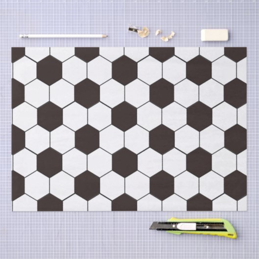 Football Kinder Voetbalpatroon Voetballer Verjaard Tissuepapier (Craft)