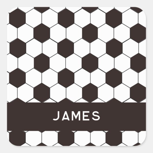 Football Kinder Voetbalpatroon Voetballer Verjaard Vierkante Sticker (Voorkant)