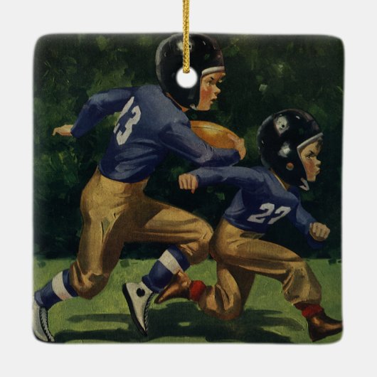  Football, Kinderen, Jongens die Sporten Keramisch Ornament (Achterkant)