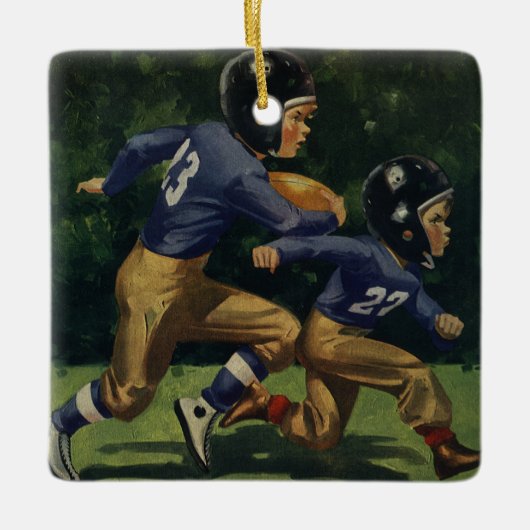  Football, Kinderen, Jongens die Sporten Keramisch Ornament (Voorkant)