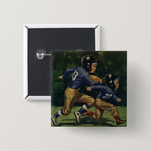  Football, Kinderen, Jongens die Sporten Vierkante Button 5,1 Cm (Voorkant /achterkant)