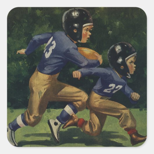  Football, Kinderen, Jongens die Sporten Vierkante Sticker (Voorkant)
