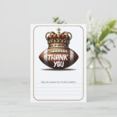 Football King Gold Crown Verjaardag Dank u Kaart (Staand voorkant)