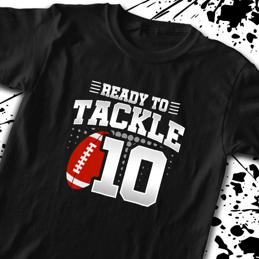 Football klaar voor 10 jaar 10e verjaardag t-shirt